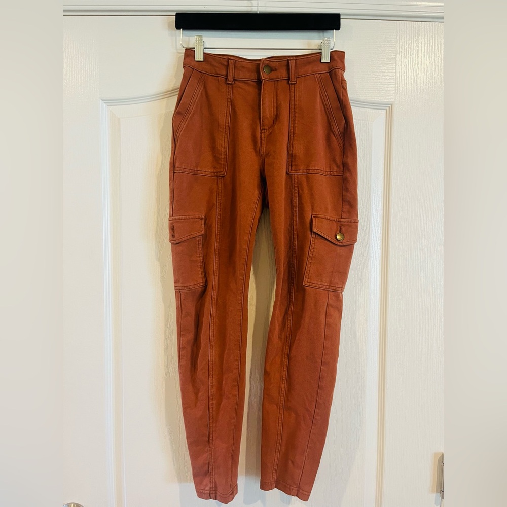 Time and Tru Women’s Burnt Orange Cargo Jeggings, Size 6